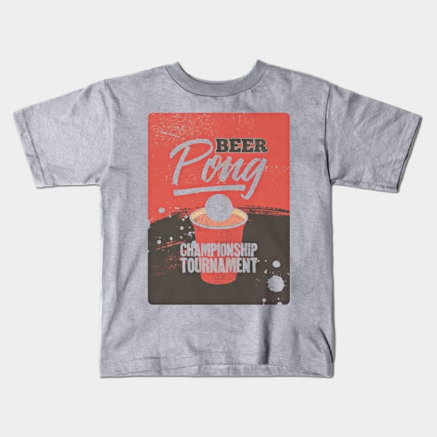 Beer Pong Kids T-Shirt by Words Fail Me